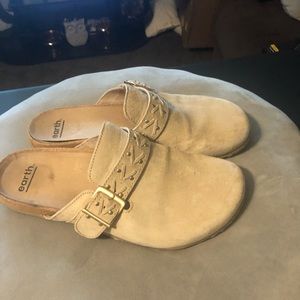 Tan Suede Earth Clogs Like New